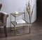 Treva End Table, Antique Gold & Smoky Glass